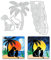 BENECREAT Stanzformen Mit Strandpalme, 2 Stück Schablonen Für Silhouetten von Hunden Und Katzen, Kokosnussbaum Dekorative Prägeschablonen Für Scrapbooking, Fotoalbum, Grußkartenherstellung