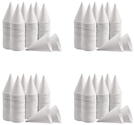 Marclix Vasos de Cono de Papel, Vasos de Cono de Nieve, Vasos de Papel de Cono Recubiertos A Prueba de Fugas para Granizado, Hielo Raspado, Agua 800 Piezas