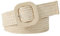 Diarypiece Ceinture tressée d'été pour femme avec boucle lisse et paille colorée, beige, Adjustable size