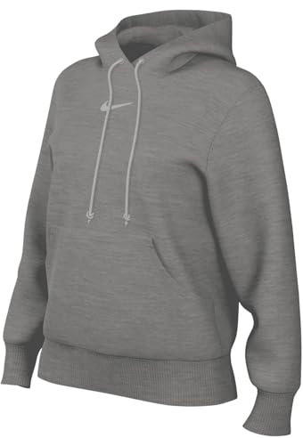 NIKE HF6839-063 W NSW PHNX FLC STD PO Hoodie Sweatshirt Mujer DK Grey Heather/Sail Tamaño S
