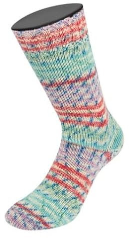 LANA GROSSA Landlust Sockenwolle 6-fach | Klassiker, bedruckt und waschmaschinenfest | Handstrickgarn aus 80% Schurwolle (Merino) & 20% Polyamid | 150g Wolle zum Stricken & Häkeln | 390m Garn FB928