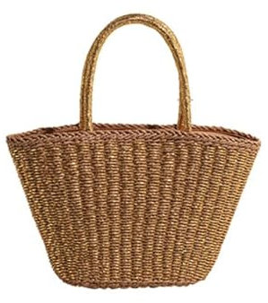 ARYU Sac fourre-tout en paille tout-en-un pour la plage, les vacances, les aisselles, doré