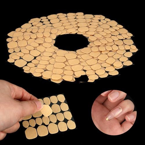 Nail Stickers for Press On, 600 Pcs 25 Sheets Clear Nail Adhesive Tabs Double Side Waterproof Breathable 12 Sizes Nails Sticky Tabs Jelly Sticker for Women