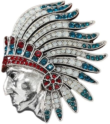 Broche De Chef Indien, Bouton De Revers De Dessin Animé, Épingle À Revers en Métal, Coiffure Indienne Rétro pour Vêtements, À Dos, Accessoires De Chapeau