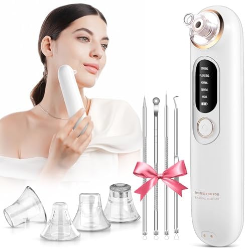 Aspirateur à Points Noirs Électrique, Extracteur de Comédons avec 5 Modes et 4 Sondes, Nettoyant de Pores Professionnel pour Éliminer Points Noirs, Boutons et Graisse, pour Tous Types de Peau