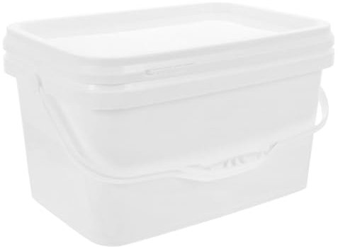 Hemobllo Pot De Peinture en Plastique avec Couvercle Certifié PP, Récipient Carré 3 L, Capacité 0,8 Gallon, Seau Fermé pour Stockage Liquide, Usage Professionnel Et Personnel, Emballage Fiable