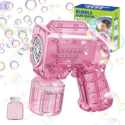 PANACARE Mini Seifenblasenpistole, Seifenblasenspielzeug Kinder 5000+ Blasen mit Seifenblasenlösung/Gelee-Farbe für Hochzeit/Geburtstag/Party/Ostern, Junge&Mädchen Outdoor Geschenk, Jelly Bubble Gun