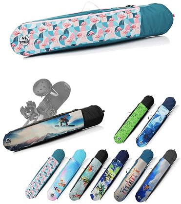 BAMBINIWELT Kinder Snowboardrucksack, Snowboardtasche, Stauraum für Helm, Schuhe & Handschuhe, Boardbag, Cordura, Schulterriemen, Tragegriff & Ablaufloch, Farbe: Modell 04, Größe: 135cm