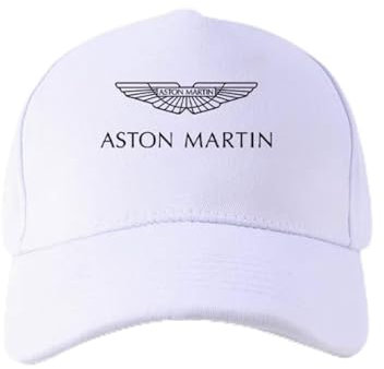 LWWNNFC Auto Baseball Cap für Aston Martin, Auto-Logo Baseballmütze Verstellbar Baumwoll Outdoor Baseballkappe für Herren und Damen Zubehör,White