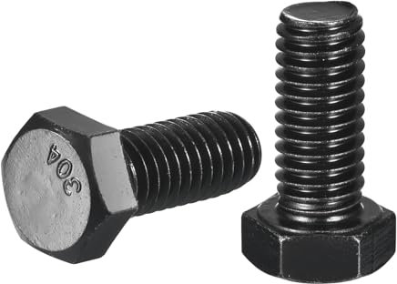 sourcing map 10 bulloni a testa esagonale da 3/8-16 x 3/4, vite a testa esagonale completamente filettata in acciaio inossidabile 304, finitura in ossido nero, bulloni esagonali per costruzione,