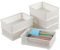 Bblina 6 Packs Plastic Stackable Basket, Small Storage Basket Trays, White