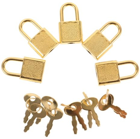 Warmhm 5 Sets Piratenschatztruhe Metallschlösser Und Schlüssel Metall Vorhängeschloss Box Riegel Vorhängeschloss Kit