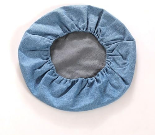 Haklein Runde gewebte Strohhalme Kissenhülle, abnehmbare Meditation Bodenpolster Abdeckung mit elastischem Boden, große Größe Bodenpalettenabdeckung, Fußbankschutz (blau, Durchmesser 70 cm Höhe 10 cm)