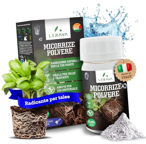 LERAVA® Mykorrhiza Pulver [Ideal für den universellen Einsatz] - natürliche Unterstützung des Wurzelwachstums - Stimuliert die Bewurzelung von Stecklingen - Mycorrhiza - Mikoriza für Pflanzen - 4x50g
