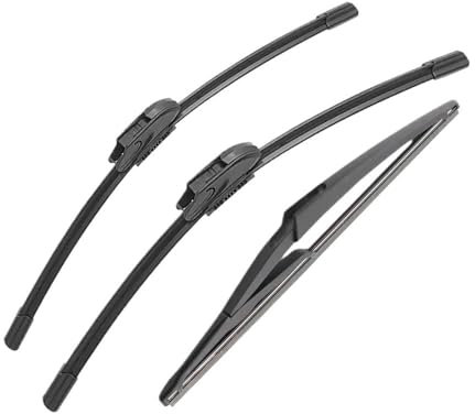 3 escobillas limpiaparabrisas Delanteras y traseras, compatibles con Nissan Juke F15 (07.2010-2019, 22, 14 y 12)(2X Front 1x Rear)