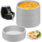 Molda de huevo de freidora de aire, 4 piezas de cocina de huevo de microondas redondas de 4 pcs, moldes de silicona fría/resistente al calor para el desayuno de sándwiches, horno de aire congelador l