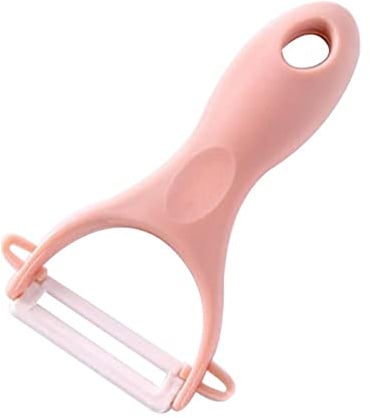 JINGYAN Peelers Ceramic Hand-held Peeler Fruit and Vegetable Peeler(Pink)