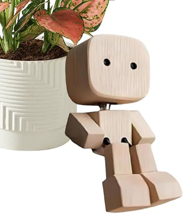 Vitsrisea Wackelnder Holzfigur-Männchen,Handgefertigte Holz Wackel Auto Deko - Auto-Accessoires Und Skulpturen-Deko Für Auto & Zuhause