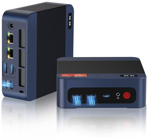 wo-we P8 Gaming Mini PC, AMD Ryzen 5 7640HS(Upgraded 6600H/ 6800U); 32GB DDR5 1TB PCIe 4.0 SSD, Radeon 760M mini computer(6C/12T, up to 5.0 GHz), Dual 2.5GbE LAN WIFI6E/BT5.2, USB4 Triple display