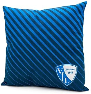 VFL Bochum Autokissen Streifen – offizielles Fan Kissen für Auto, Kopfstütze & Reisen – bequemes Nackenkissen für Fans – Fußball Fanartikel Bochum Zubehör Innenraum