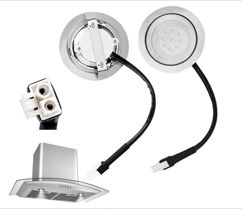 RoHovter 2 Piezas Empotrad Bombillas Campana LED, DC 12V 6500K Plata Acero Inoxidable Campana Luz, Reemplazo LED Luz para Estufa Cocina, Energía Eficiente y Durable para Cocinas Modernas