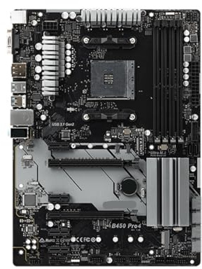 For Scheda Madre B450 PRO4 Memoria DDR4 AM4 Scheda M.2 NVME ATX (supporta CPU Ryzen 5 5600G R7 5700X3D 5800X) For ASRock, Replacement part