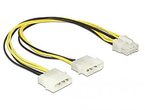 Delock 85453 Stromkabel 2 x 4 Pin Molex Stecker > 8 Pin EPS Stecker 30 cm