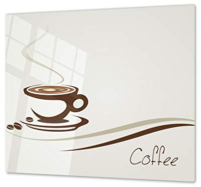 Kitchen Board & Induction Cooktop Cover – Glass Pastry Board; Measures: Single: 23,62” x 20,47”; Double: 2X 11,81” x 20,47”; D05 Coffee Series: Coffee 5