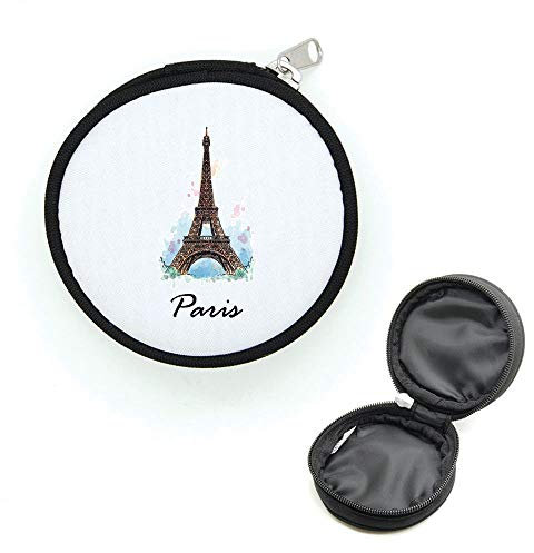 Mygoodprice Porte-monnaie rond avec zip paris tour eiffel