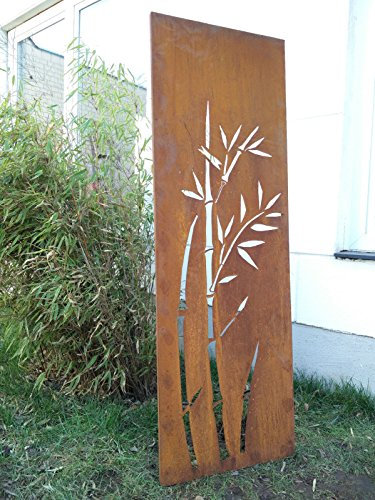 Zen Man Edelrost Garten Sichtschutz aus Metall Rost Gartenzaun Gartendeko edelrost Sichtschutzwand H180*50cm 031344-4