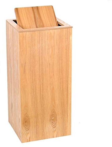 PIAOLING Praktischer Mülleimer In/Outdoor Holz mit Deckel Mülleimer Haus Mülleimer Restaurant Lagerung Mülleimer Müll Abfall Papierkörbe Langlebig (Color : A)
