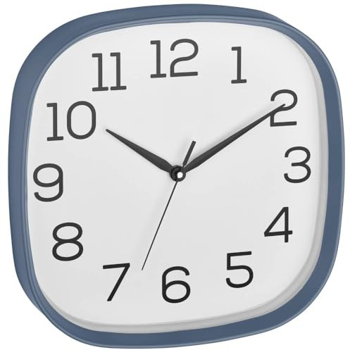 TFA Dostmann Analoge Wanduhr, 60.3053.06, mit geräuscharmen Sweep-Laufwerk, Glasabdeckung, taubenblau, (L) 295 x (B) 55 x (H) 295 mm