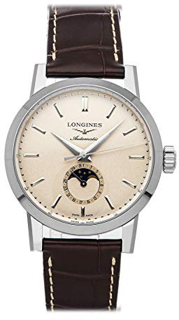 Longines 1832 mechanische (automatische) beige Zifferblatt Herrenuhr L4.826.4.92.2 (zertifiziert gebraucht), Braun