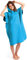 Fit-Flip Surf Poncho Mikrofaser - Umkleidehilfe Strand - Badeponcho für Erwachsene - Duschponcho schnelltrocknend - Strandponcho für Surfer - Surfponchos Ultraleicht (Größe L, Cyanblau)