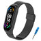 BDIG Kompatibel für Xiaomi Mi Band 5 Armband MiBand 6, Metall MiBand 4/3 Ersatzarmband Wasserdicht Edelstahl Replacement Wrist Strap Zubehör Uhrenarmband für Xiaomi Mi Smart Band 6/5,Schwarz