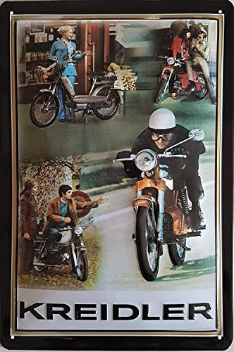 30 x 20 cm Retro Blechschild passend für Kreidler Florett Moped, Motorrad Fans, Deko Werkstatt, Garagen Schild, geprägtes Stahlblech