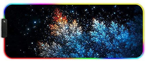 DORRISO Tappetino per Mouse Gaming RGB Grande XL 800x300x3 mm 12 LED Effetti Luce Superficie Liscio Computer PC e Laptop Argento