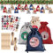 DazSpirit 24 Adventskalender Zum Befüllen Stoffbeutel,Jutesäckchen Adventskalendersäckechen,Diy Adventskalendertüten Zum Selbst Befüllen,Mit 48 Aufkleber,Adventssäckchen Für Kinder,Frauen&Männner