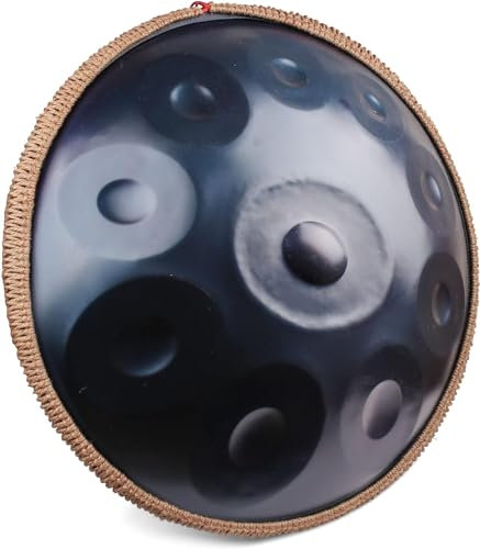 ANTETOK Blau Harmonic 440hz 22 Zoll Handpan Steel Drum 10 Töne in D-Moll Stahl Zungentrommel, Harmonische Percussion für Klangheilung, persönliche Meditation, Yoga, Geschenk für Musikliebhaber