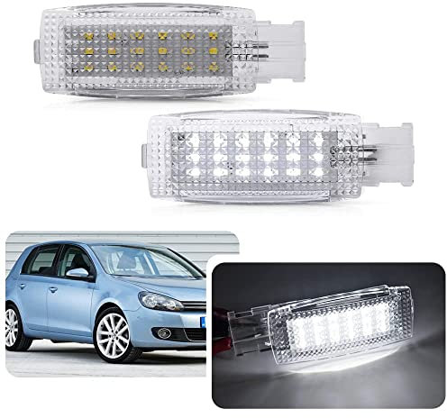LED-Sonnenblende, Kosmetikspiegel, Innenbeleuchtung für VW Golf MK4 MK5 MK6 MK7 Pa/ssat CC B5 B6 B7 Polo Ti/Guan Touran EOS für Skoda Superb Seat Leon Toledo, 2 Stück