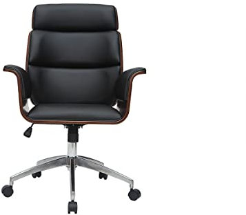 Miliboo Design-Bürosessel schwarz und Dunkles Holz Elon