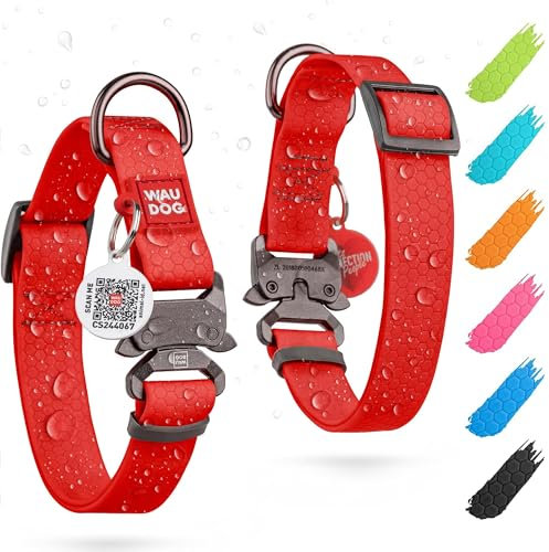 WAUDOG Halsband Hund Wasserfest Verstellbares Hundehalsband Große Hunde - Hundehalsband Mittelgroße Hunde Hundehalsband Kleine Hunde Halsbänder & Welpen Halsband