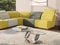 Vente-unique Couchtisch mit drehbaren Tischplatten - Sicherheitsglas & Metall - Joline