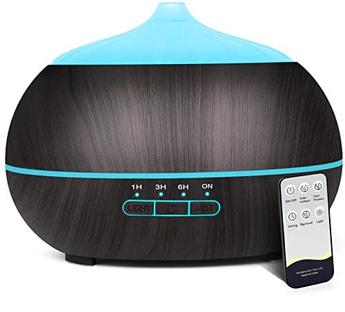 Diffusore di Oli Essenziali per Umidificatore Aromi: 500ml Diffusore di Aromi ad Ultrasuoni con telecomando - Diffusore Ambiente Vaporizzatore per aromaterapia per camera da letto Ufficio Spa