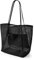KALIDI Mesh Strandtasche Groß mit Reißverschluss Innentasche, Umhängetasche Damen Badetasche, Faltbare Handtaschen Einkaufstasche Beach Tote Bag für Strand Familie Shopper Reise - 38x35x16cm Schwarz
