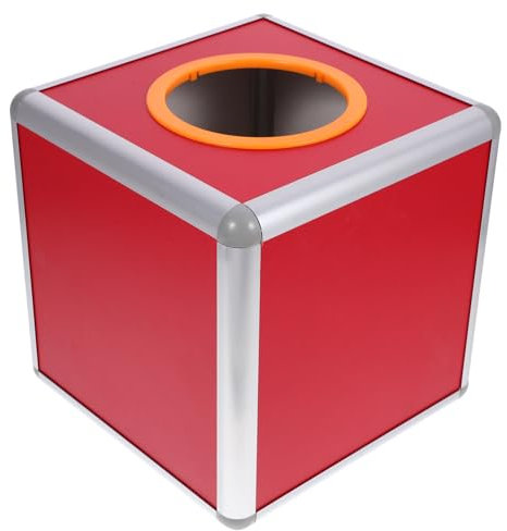 NUOBESTY Lotterie Lucky Draw Box Red Square Raffle Case Ball Game Box Multifunktionale Aufbewahrung Ticketkartenkarten Bonusball Lagerbehälter 8Inch