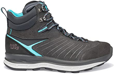 Hanwag W Blueridge Lady Ll Grau - Leichter multifunktionaler Damen Wanderstiefel, Größe EU 37.5 - Farbe Asphalt - Ocean