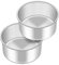 Joyfair 6 Inch Round Cake Tin, Stainless Steel 7.5cm Deep Cake Tins Set of 2, Extra Deep Baking Mould Pan for Birthday/Christmas, Healthy & Durable, Mirror Finish & Dishwasher Safe, 16cm
