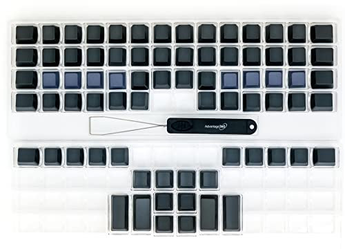 Advantage360 Blanko-Tastenkappen-Set – PBT Kunststoff | 76 Tasten Set | Logo Tastenkappen-Abzieher