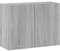 WIFESE Hängeschrank 80x31x60 cm 2 Fächern Küchenschrank Für Wohnzimmer Küche Schrank Küchenzeile Wandschrank Badezimmermöbel Badezimmerschrank Cabinet Grau Sonoma Holzwerkstoff